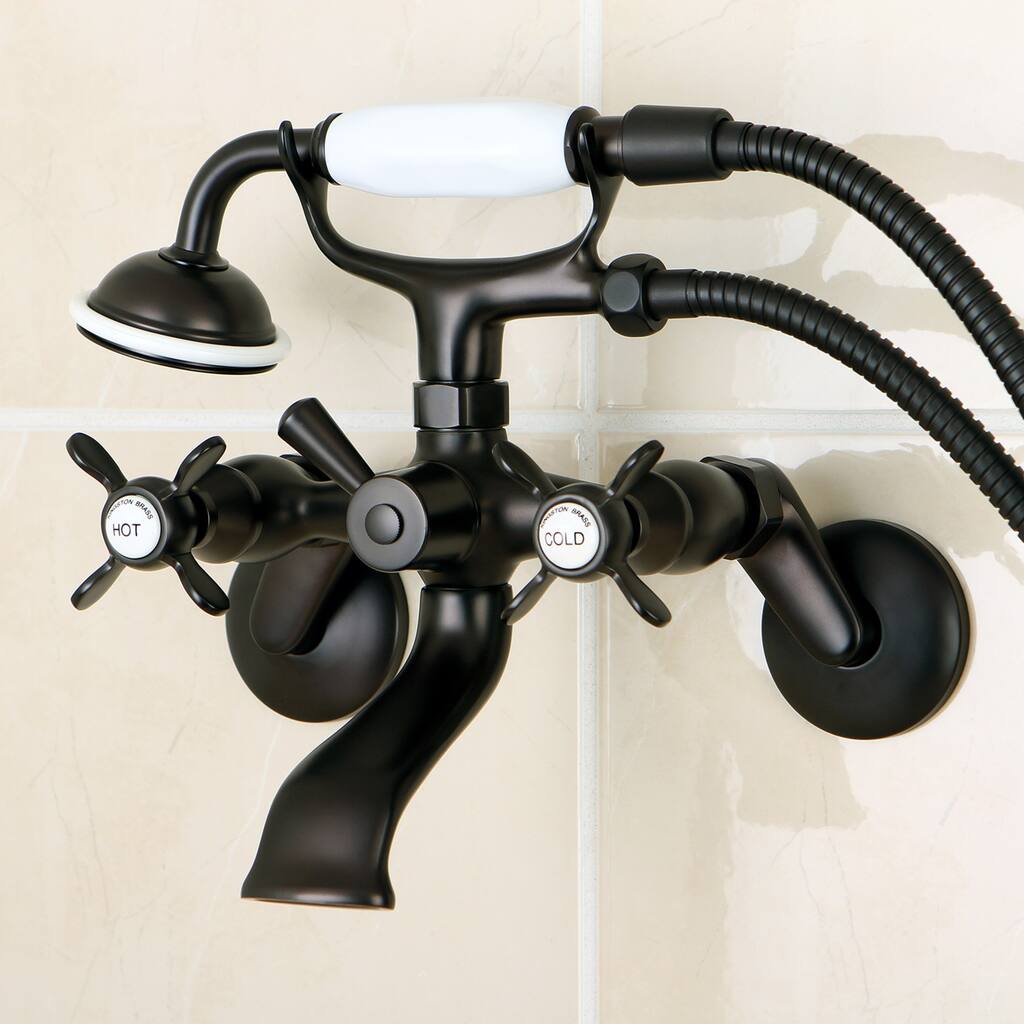 Essex Wall Mount Clawfoot Tub Faucet with Hand Shower in Oil Rubbed Bronze