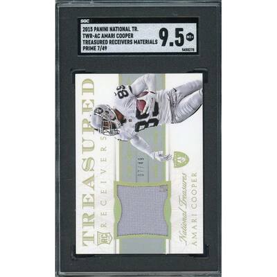 Amari Cooper 2015 Panini National Treasured Rookie Card #TWR-AC SGC 9.5 /49 - 8'6" x 11'6"