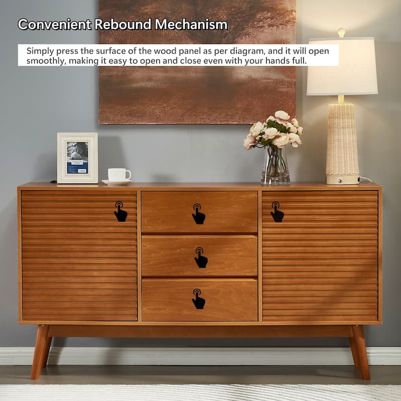 60" TV Stand with Shelf, Door & Drawers for TVs Up to 65"