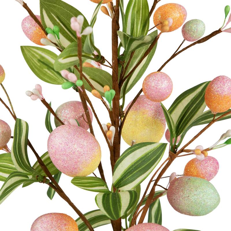 Artificial Potted Twig Tree with Easter Eggs - 18" - Pink