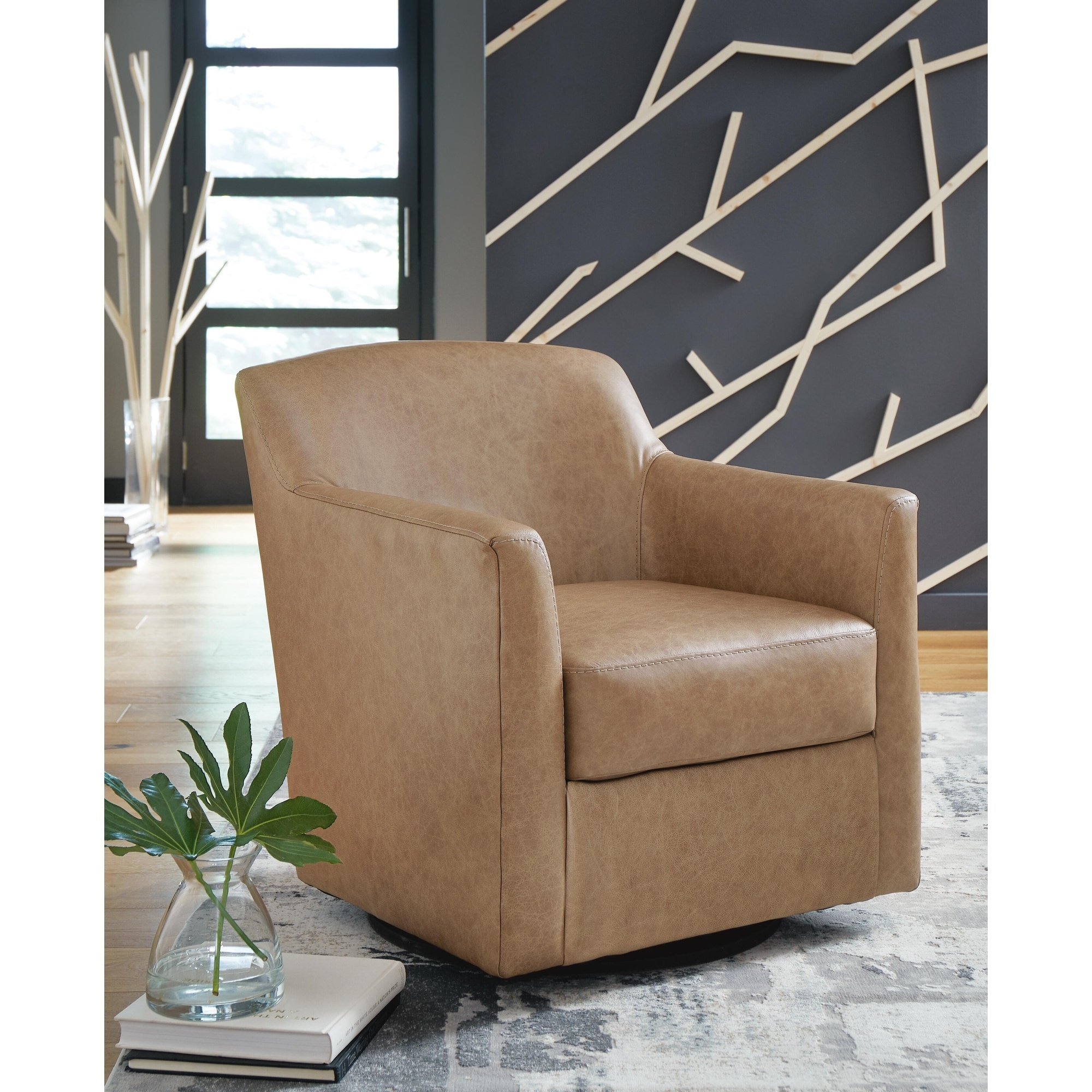 Signature Design by Ashley Bradney Brown Swivel Accent Chair - 29"W x 32"D x 33"H