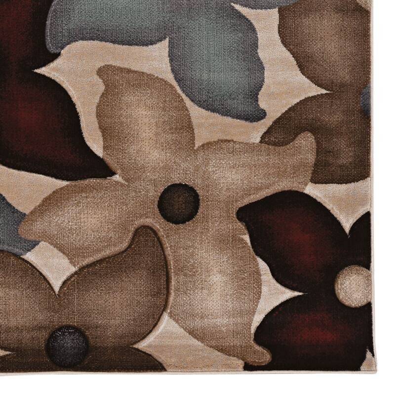 Milan Collection Garnet/Ivory Area Rug