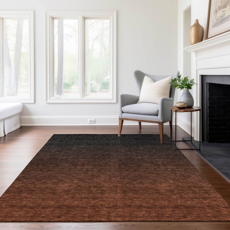Machine Washable Indoor/ Outdoor Chantille Ombre Solid Rug