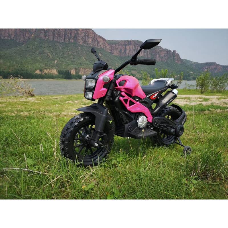 Kids 12V Ride-On Electric Dirt Bike with Manual Throttle, Soft Seat, and Safety Features