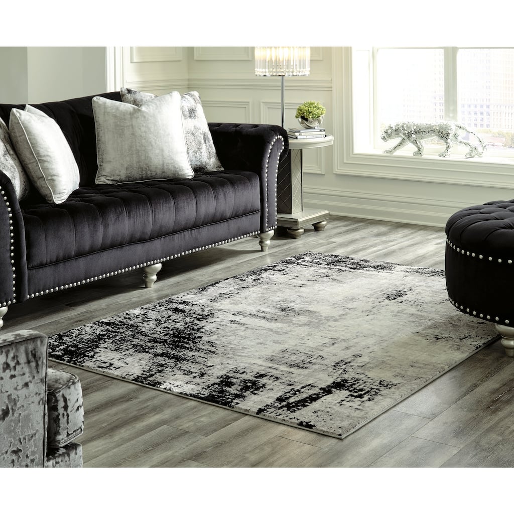 Zekeman Black/Cream/Gray Medium Rug