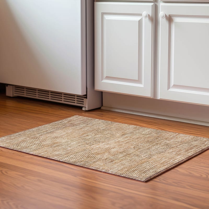 Premium Washable Super Soft Mid Century Modern Mayfield Rug - Copper - 1' 8" x 2' 6" - Rectangle