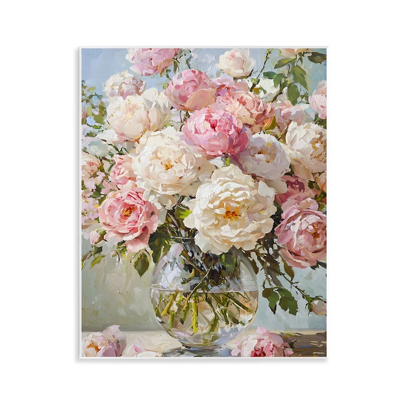 Stupell White & Pink Roses Wall Plaque Art Design By Franklyn Gregory - 11 x 14
