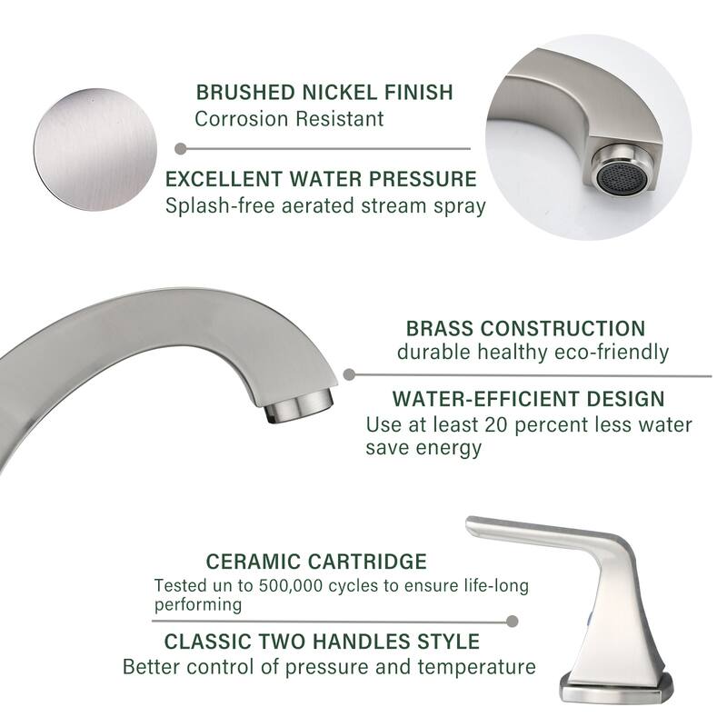 Topcraft Two Handle Bathroom Sink Faucet with Pop-Up Drainer