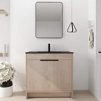 BNK 24/30/36 inch Freestanding Single Sink Bathroom Vanity with Soft Close Door and 1 adjustable shelf