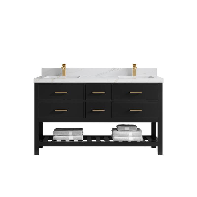 Willow Collections 60 in. W x 22 in. D Parker Double Sink Bathroom Vanity with Countertop