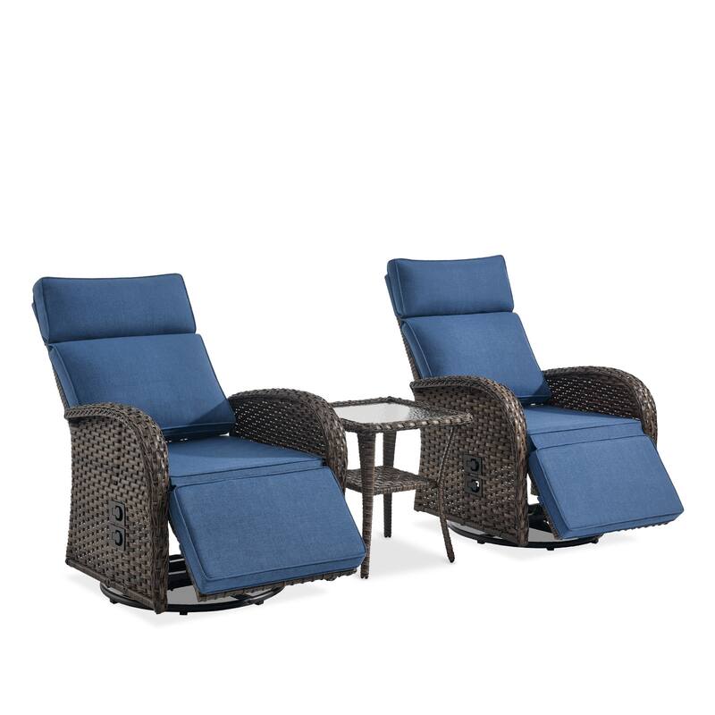 Pocassy Reclining Patio Chair with Adjustable Backrest