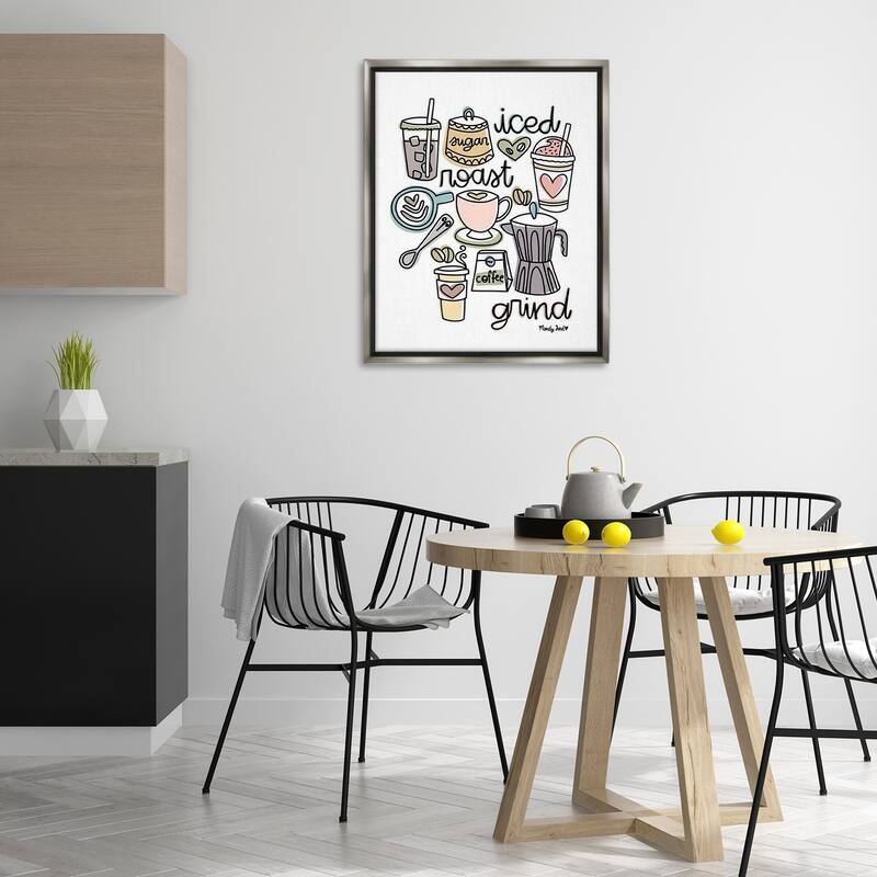 Stupell Various Coffee Types Trend Framed Floater Canvas Wall Art Design By Mandy Ford Art + Illustration