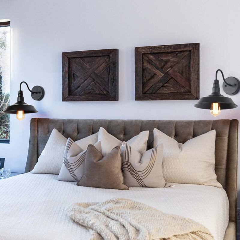 Carbon Loft Laurie Gooseneck Wall Sconces Barn Warehouse Wall Lighting for Bedroom - 10.25"*13.25"*9.5"