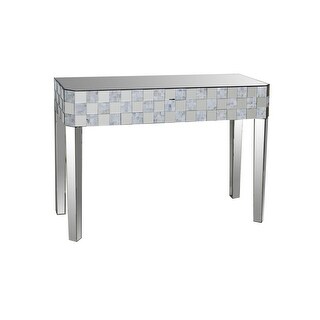 Frosted Chequered Pattern Console Table In Rectangular Shape, Clear ...