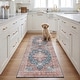 preview thumbnail 12 of 18, SAFAVIEH Tucson Machine Washable Slip Resistant Korneliya Oriental Medallion Rug - Light Grey/Rust - 5' x 8'