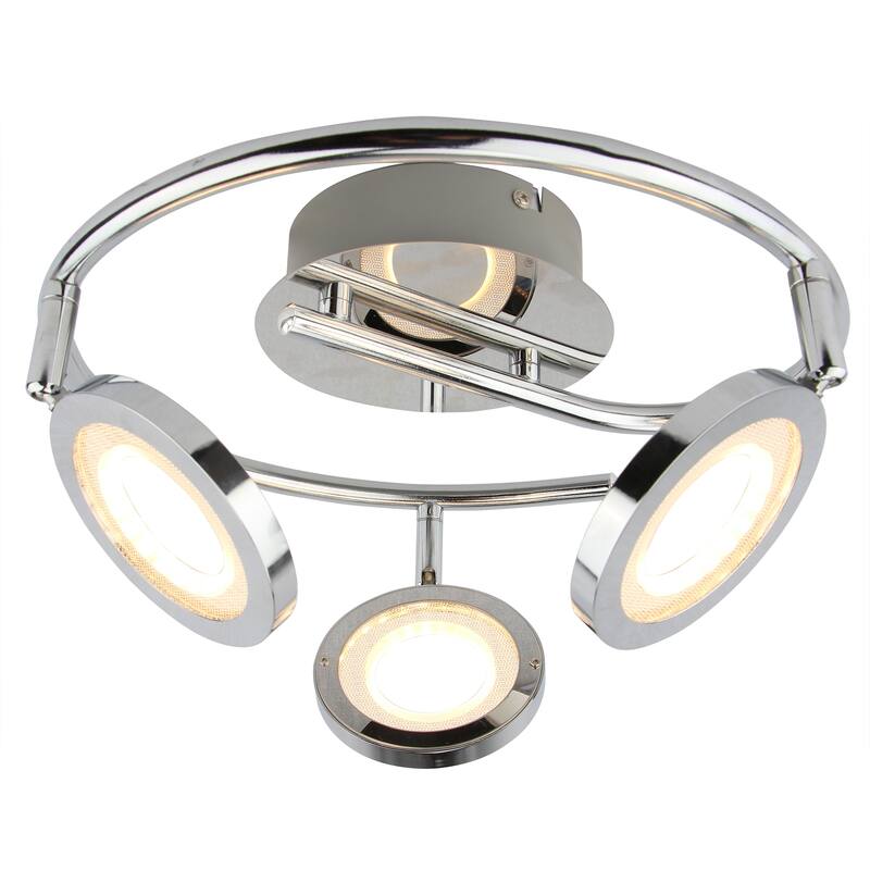 LED Flush Mount Ceiling light 12"W x 7.25"H - Chrome