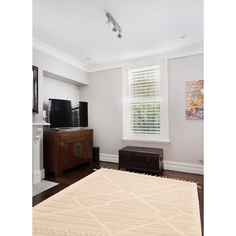 ECARPETGALLERY Hand-knotted Tangier Cream Wool Rug - 7'11 x 10'0