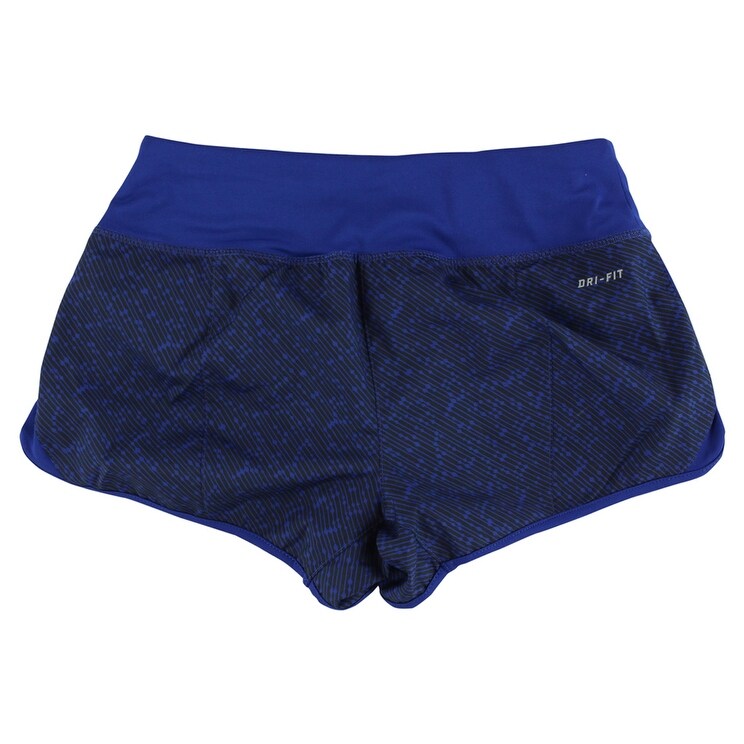Shop Nike Women S Dri Fit Printed Crew Running Shorts Dark Blue