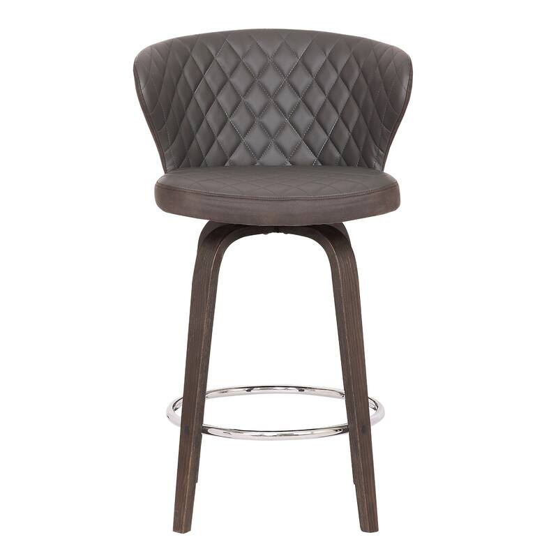 Curved Back Leatherette Barstool with Swivel Mechanism - 36 H x 20 W x 20.5 L Inches