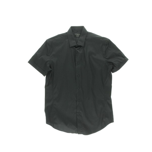 Zara Black Tag Mens Button Down Shirt Super Slim Fit Short Sleeves L Zara Black Tag Mens Button Down Shirt Super Slim Fit Short Sleeves L