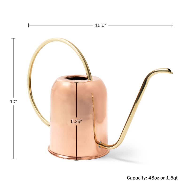48oz Long Spout Copper Watering Can for Indoor Plants