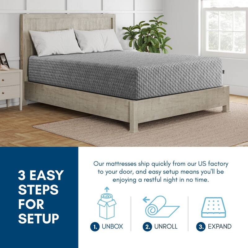 Sadie, 10-inch, Cooling Gel Memory Foam Hybrid Mattress, CertiPUR US and Greenguard Gold Certified