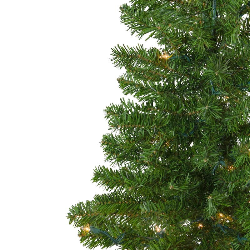 6.5' Pre-Lit Canadian Pine Slim Artificial Christmas Wall Tree
