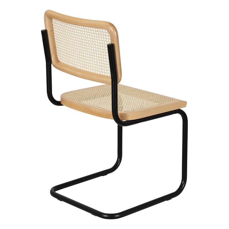 Breuer Chair Company Marcel Breuer Cesca Cane Cantilever Side Chair w/ Black Steel Frame (Various Wood & Cane Colors)