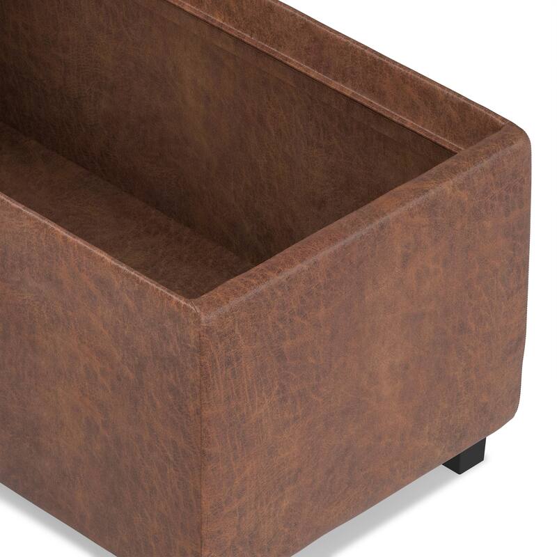 WYNDENHALL Franklin 42-in. Wide Contemporary Rectangular Storage Ottoman