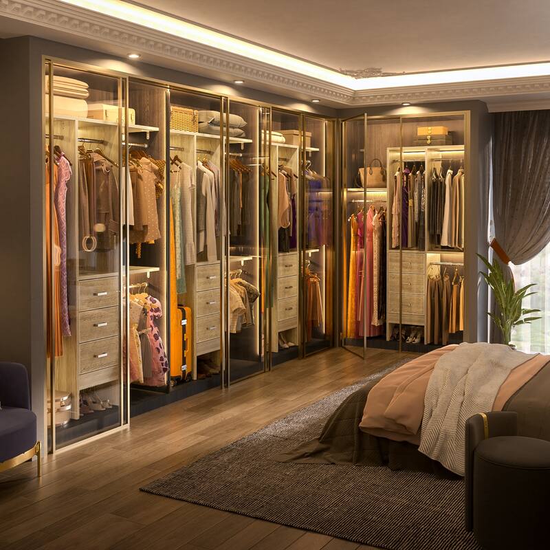 4FT Kid's Closet System with Fabric Drawers for Small Closet, Closet Organizer for Walk-in/ Reach-in Closet