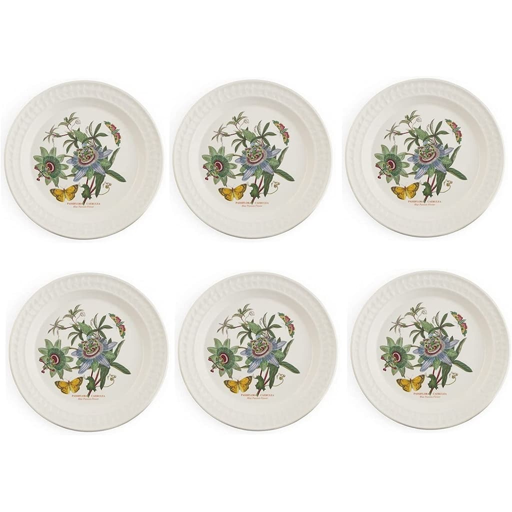 Portmeirion Set of 6 Botanic Garden Harmony Papilio Amber Dinner Plates - 10.5 Inch