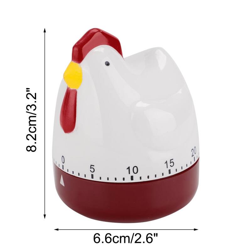 Home Kitchen Cooking Chicken Shaped Mechanical Alarm Timer 60 Seconds - White,Red