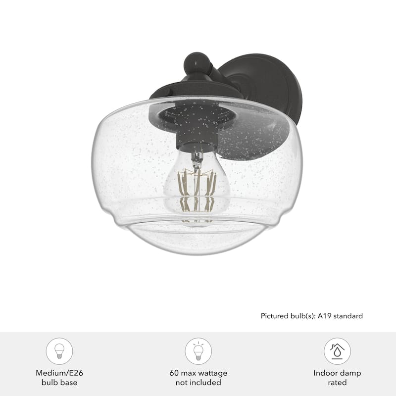 Hunter Saddle Creek 1-Light Wall Sconce - Modern Schoolhouse, Transitional - Damp Rated!