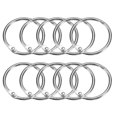 Shower Curtain Rings, 15pcs - 0.75 Inch Loose Leaf Binder Rings - Silver - 0.75 Inch