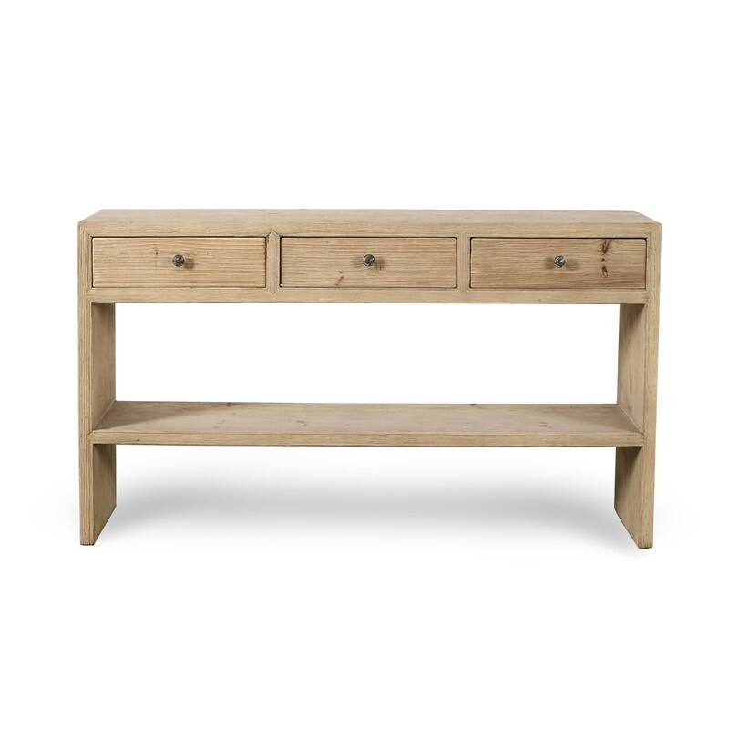 Artissance 59 in. Wide Weathered Natural Wood Amalfi Entry Table with 3 Drawers