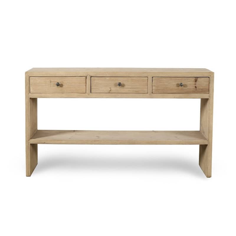 Artissance 59 in. Wide Weathered Natural Wood Amalfi Entry Table with 3 Drawers