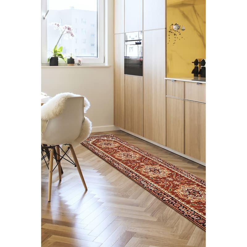 ECARPETGALLERY Hand-knotted Serapi Heritage Dark Copper Wool Rug - 2'5 x 19'10