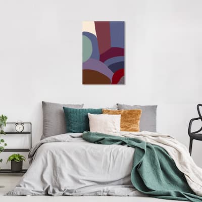 Wynwood Studio Canvas Abstract Connect to Earth Tones Purple and Maroon Modern & Contemporary Wall Art Canvas Print