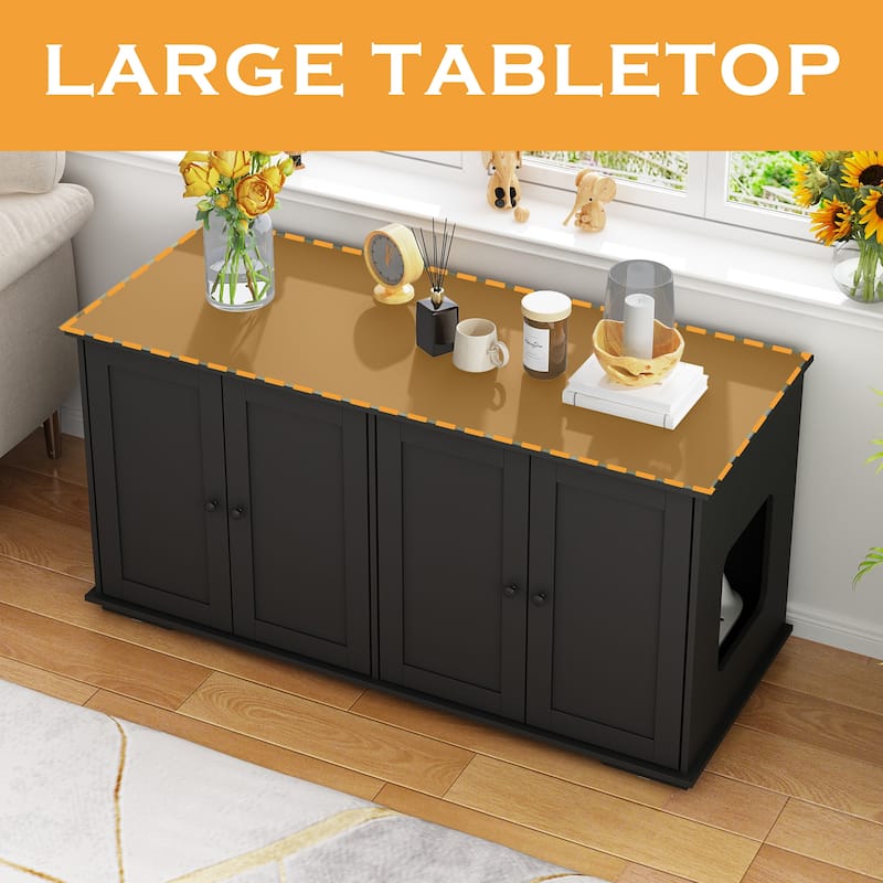 Elegant Dual-Cat Washroom Furniture Magnetic Door and Ventilation Hole