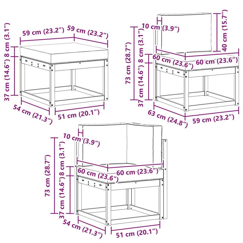 vidaXL Outdoor Sofa Set with Cushion 7 pcs Natural and Anthracite