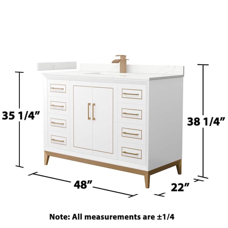 Wyndham Collection WCH515148S-QTZ-UNSMXX Marlena 48" Free Standing