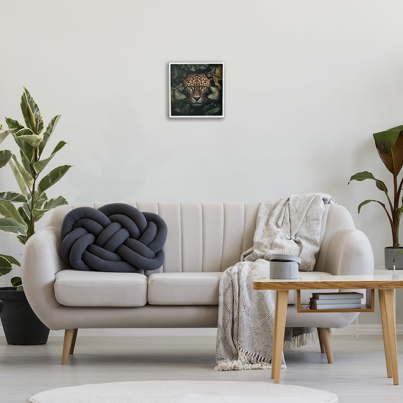 Stupell Leopard in Exotic Palms Framed Giclee Art Design By Heidi Kuntz