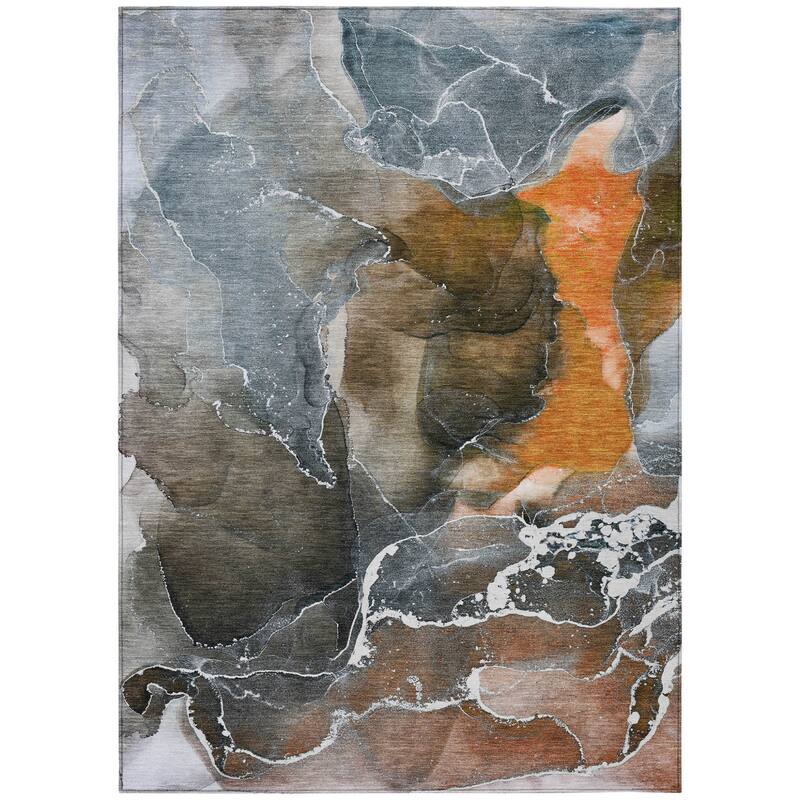 Almilo Modern Art-Inspired Weather Resistant Current & Stylish Outdoor Rug