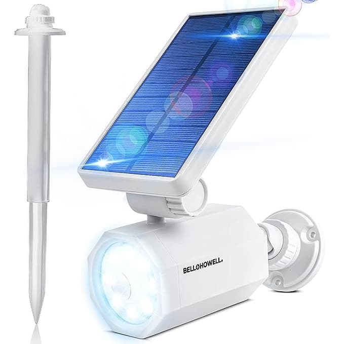 Bell + Howell Bionic Spotlight Original LED Solar Outdoor Motion Sensor Light. - White