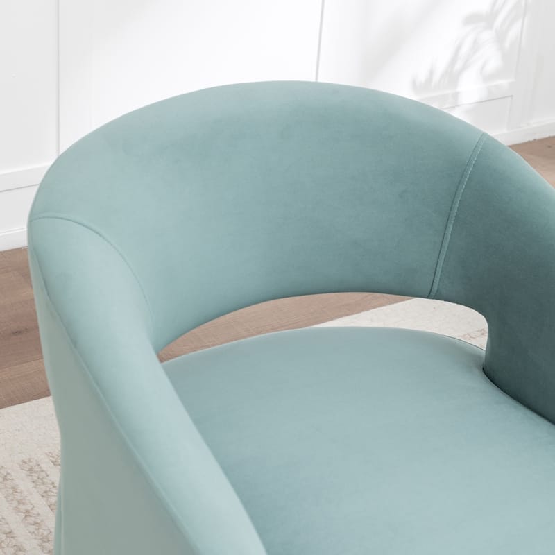SEYNAR Modern Glam Velvet Accent Armchair Open Back with Ottoman