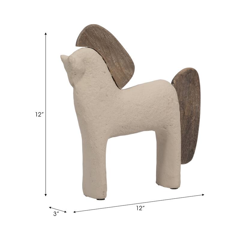 Sagebrook Home Ecomix Ivory Novelty Horse Decor