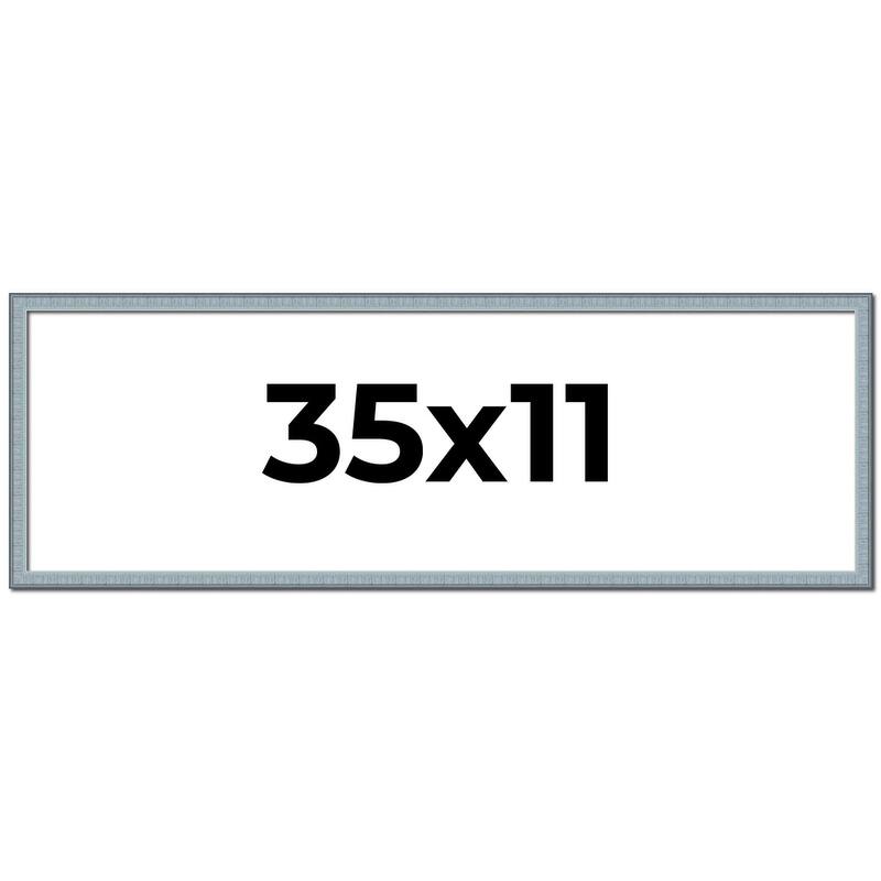 35x11 Frame Rustic Sky Blue Solid Wood Picture Frame | 0.75 Inch