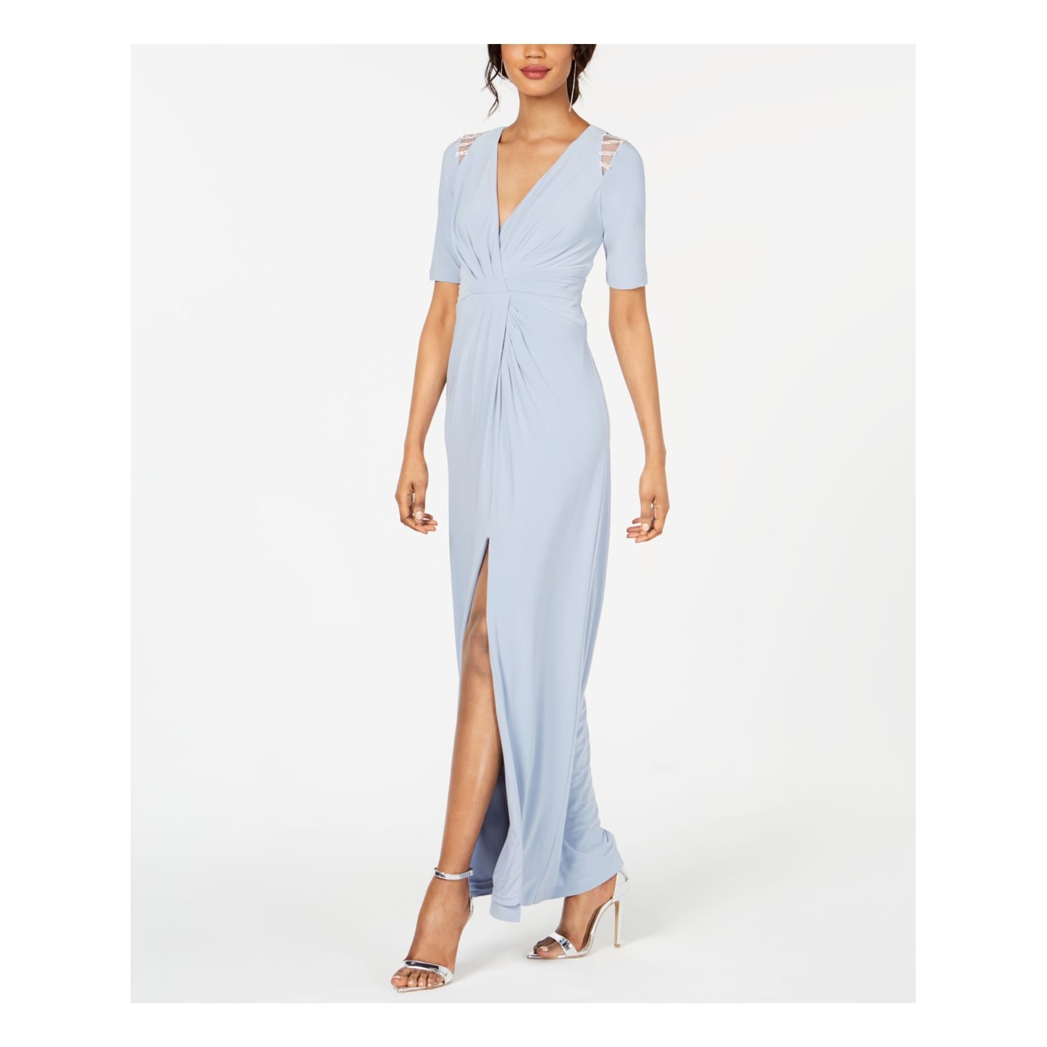Blue Short Sleeve Maxi Dress Size 