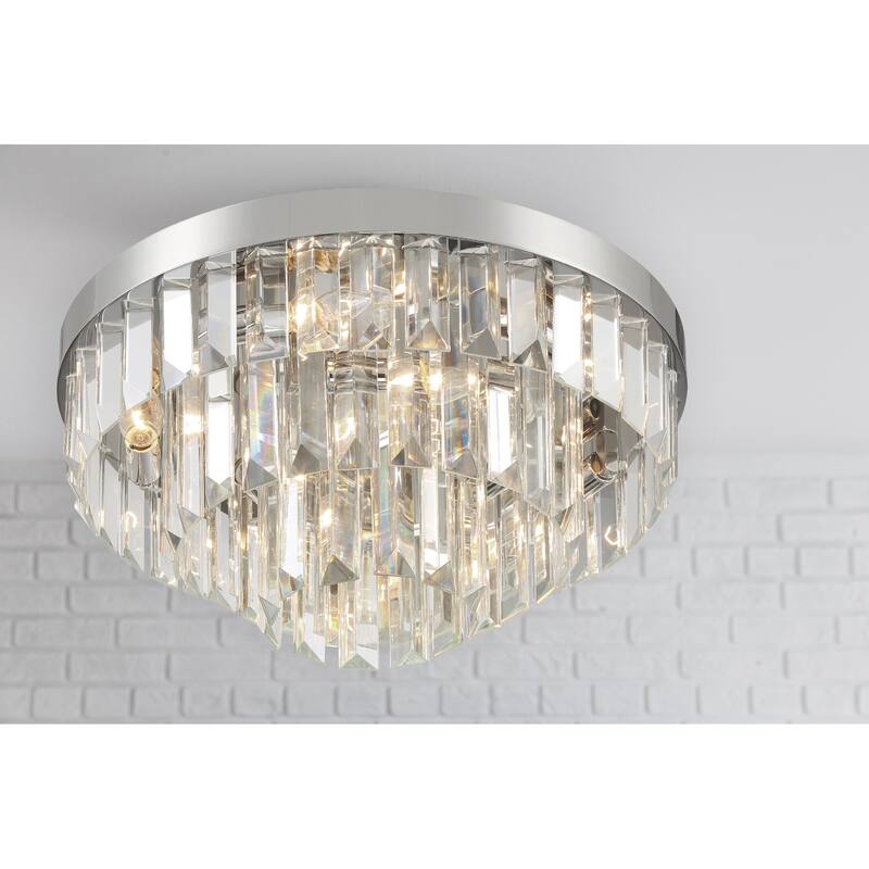 Hayes 8 Light Polished Nickel Ceiling Mount - 18"W x 8"H x 18"D
