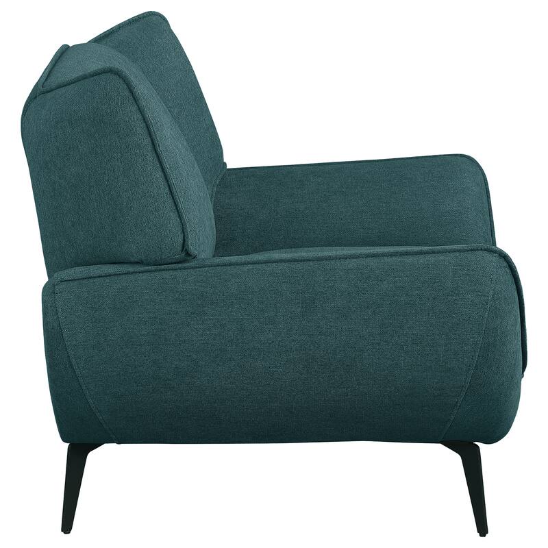 Acton Upholstered Flared Arm Sofa Set Teal Blue